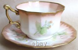 NAUTILUS PORCELAIN GLASGOW SCOTTISH HAND PAINTED TEA CUP TRIO C1905 (Ref9245)