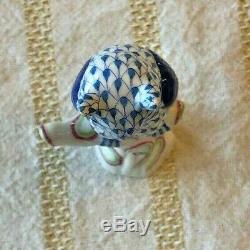 NEW Herend Blue Color Owl on Branch Porcelain Hand-Painted Figurine