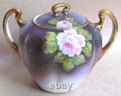 NORITAKE PORCELAIN HAND PAINTED ROSES TEA SERVICE FOR SIX (Ref9639)