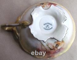 Nautilus Porcelain Glasgow Scottish Hand Painted Trio C. 1900 (10699)