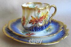 Nautilus Porcelain Glasgow Scottish Hand Painted Trio C. 1900 (10700)