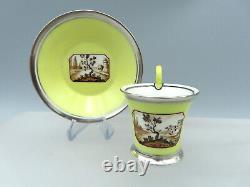 Nymphenburg Porcelain Cup Saucer Hand Painted grisaille Landscape Scenic View