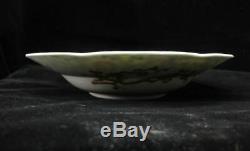 Old Chinese Hand Painted Flowers Birds Porcelain Plate XianFeng Mark