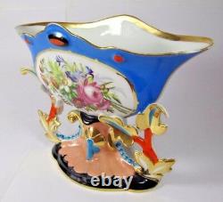Old Paris Porcelain Antique French Centerpiece Vase Hand Painted Planter c1880