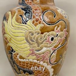 Oriental Vase Decorative Chinese Dragon Ceramic Pot Antique Asian Hand Painted