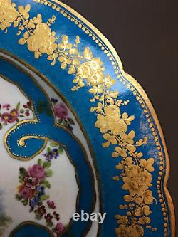 Original Antique Sevres Porcelain Hand Painted Plate With Girl