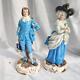 Pair Antique French Porcelain Figurines Duchess Of Devonshire & Blue Boy 11 Bch