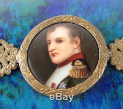 PM Sevres Porcelain Box with Miniature Hand painted Napoleon Portrait c1900