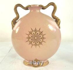 Pair Antique 19th Century Grainger Worcester Pate Sur Pate Moon Flask Vases