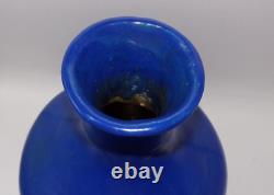 Pair Antique Chinese Pottery Cobalt Blue Glazed Large Vases