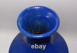 Pair Antique Chinese Pottery Cobalt Blue Glazed Large Vases