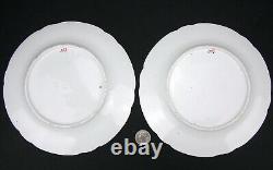 Pair Antique Spode English Imari 8.5 Dessert Plates Pattern 967 Bridge Bamboo