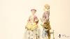 Pair Dresden Style Hand Painted Porcelain Figures