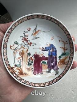Pair Of 18th Century (Approx. 1770) Chinese Famille Rose Dishes 12cm Diameter