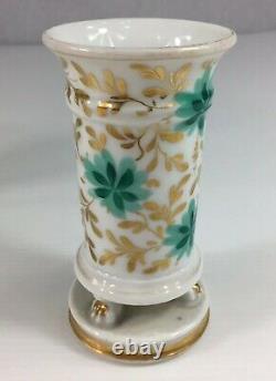 Pair Of Antique 19th Century French Porcelain Hand Painted Spill Vase #