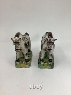 Pair Of Antique Porcelain Hand Painted Horses A2-2-7