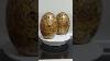 Pair Of Vintage 1950 S Satsuma Decorated Porcelain Egg Hand Painted With Gold