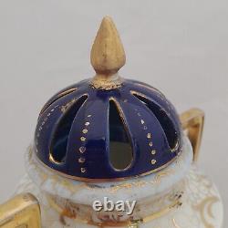 Pair Royal Vienna Style Porcelain Lidded Vases Victoria Carlsbad Austria ca 1900