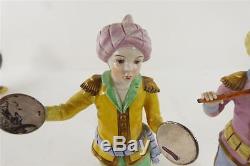 Pair Sitzendorf Porcelain Turkish Band Figures Hand Painted