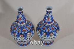 Pair of Chines3e Hand Painted Porcelain Vase, 20th Century