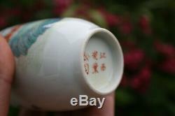 Pair of Chinese Porcelain Hand Painted Figural Vase Marks