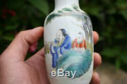 Pair of Chinese Porcelain Hand Painted Figural Vase Marks