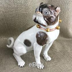 Pair of Dresden Porcelain Pugs Pug Dog Figures Hand Painted Carl Thieme Mops