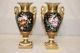Pair Of French Old Paris Hand Painted Swan Gilt Porcelain Mantel Urns C. 1810