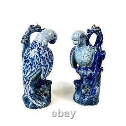 Pair of Late 20th Century Chinoiserie Pair Of Porcelain Blue Birds