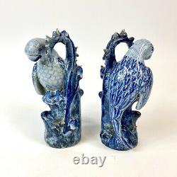 Pair of Late 20th Century Chinoiserie Pair Of Porcelain Blue Birds