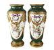 Pair Of Sevres France Hand Painted Porcelain & Gilt Bronze Vases/urns, C. 1900