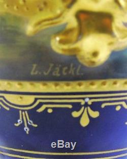 Pair of Vienna Porcelain Urns Classical Scenes Hand Painted by L Jackl