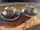 Pair Of Antique (19th Century) Chinese Export Rose Medallion Cups And Saucers