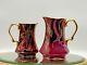 Pair Of Vintage Porcelain Milk Jugs Hand-painted By Sarah South Gilded