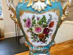Paris Porcelain Jacob Petit Vase Hand Painted Heavily Gilded Circa 1830