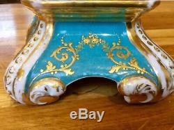 Paris Porcelain Jacob Petit Vase Hand Painted Heavily Gilded Circa 1830