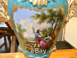 Paris Porcelain Jacob Petit Vase Hand Painted Heavily Gilded Circa 1830