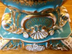 Paris Porcelain Jacob Petit Vase Hand Painted Heavily Gilded Circa 1830