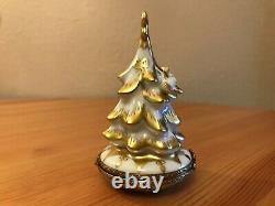 Peint Main Limoges France Rochard Christmas Tree with Doves hand painted box