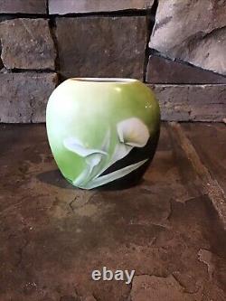 Porcelain Vase Hand Painted By S. Bledsoe. Registered with Smithsonian. Signed