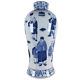 Qiangalong 19thc Chinese Porcelain Blue & White Baluster Vase Fine Piece