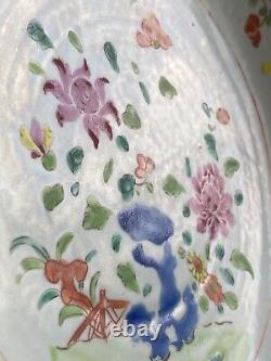 Qianlong (1736-1795) Chinese Antique Porcelain famille rose Flowers plate China