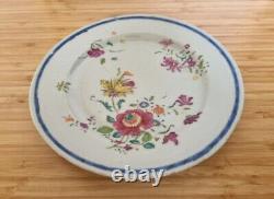 Qianlong Famille Rose Plate Antique 1700s Hand Painted