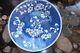 Qing Chinese Porcelain 25.3cm Blue + White Prunus Blossom Pattern Plate + Leaves