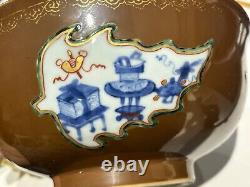 Qing Kangxi Batavia Brown Blue And White Wucai Bowl