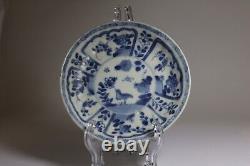 Qing Yongzheng Export Blue & White China Saucer Bird-with-Insect c1725