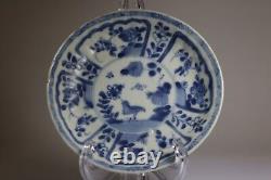 Qing Yongzheng Export Blue & White China Saucer Bird-with-Insect c1725