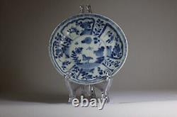 Qing Yongzheng Export Blue & White China Saucer Bird-with-Insect c1725