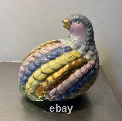 Quail Toyo Figurine Hand-Painted Ceramic Porcelain Bird Pre 1800 SIGNED V. Rare