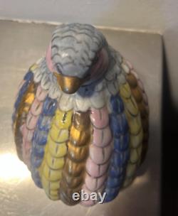 Quail Toyo Figurine Hand-Painted Ceramic Porcelain Bird Pre 1800 SIGNED V. Rare